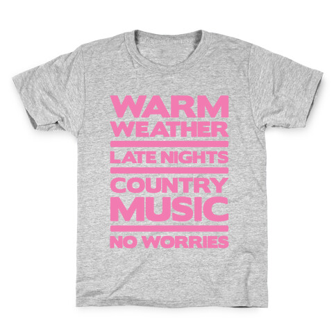 Warm Weather No Worries Kids T-Shirt