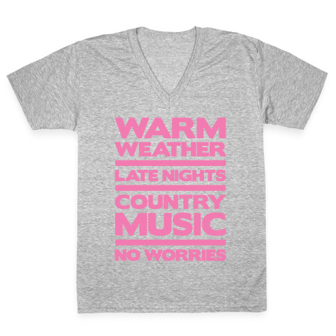Warm Weather No Worries V-Neck Tee Shirt