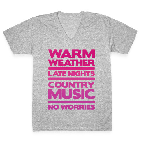 Warm Weather No Worries V-Neck Tee Shirt