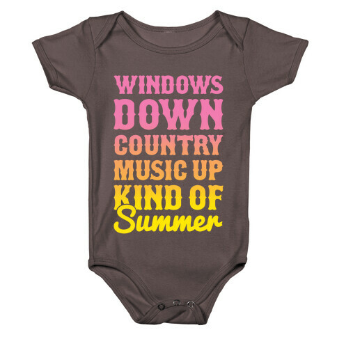 Windows Down Country Music Up Baby One-Piece