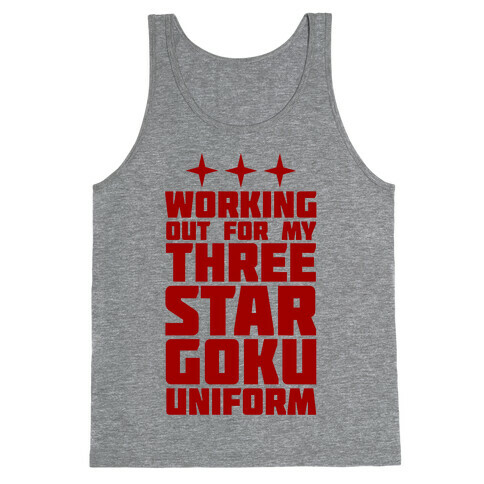 Working Out for My Three Star Goku Uniform Tank Top