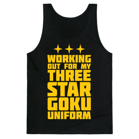 Working Out for My Three Star Goku Uniform Tank Top