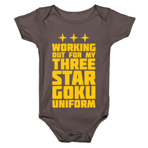 Working Out for My Three Star Goku Uniform Baby One-Piece