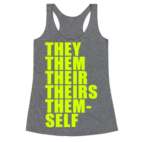 Gender Pronoun Guide Racerback Tank Top