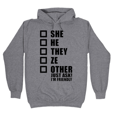 Pronoun Check List Hooded Sweatshirt