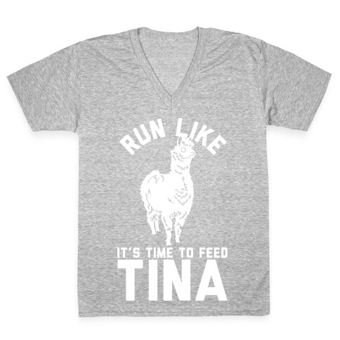 Run Like It's Time To Feed Tina V-Neck Tee Shirt