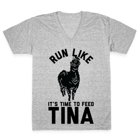 Run Like It's Time To Feed Tina V-Neck Tee Shirt