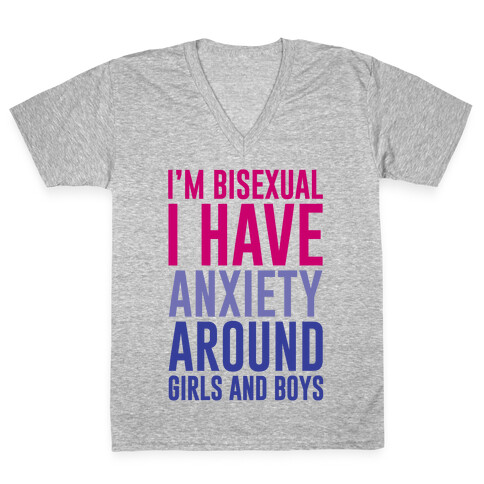 Bisexual Anxiety V-Neck Tee Shirt