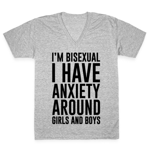 Bisexual Anxiety V-Neck Tee Shirt