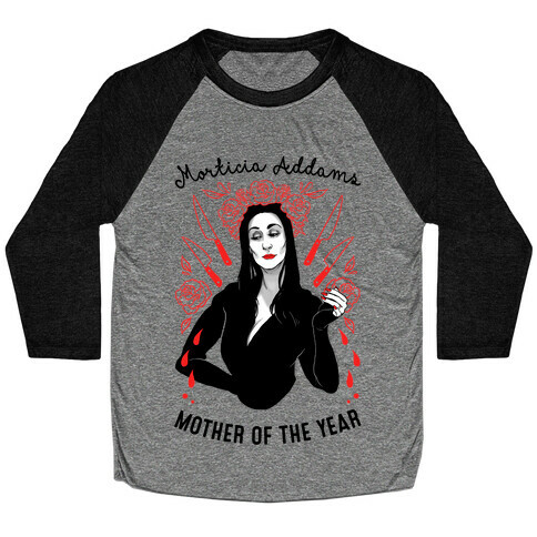 Morticia Addams Mother of the Year Baseball Tee