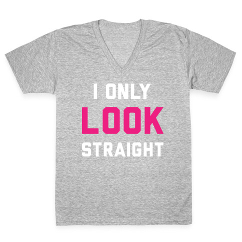 I Only LOOK Straight V-Neck Tee Shirt