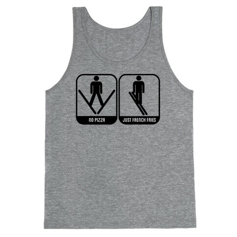Skiing Pizza and French Fries Tank Top