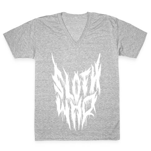 Sloth Who (Metal) V-Neck Tee Shirt