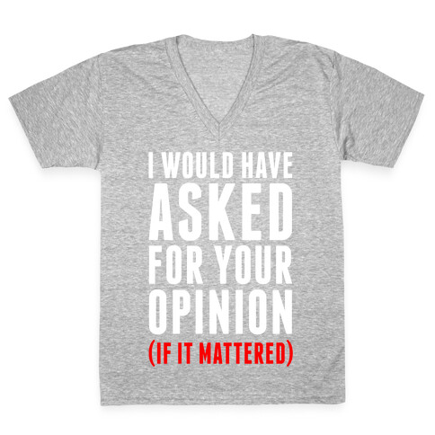 I Would Have Asked For Your Opinion (If It Mattered) V-Neck Tee Shirt