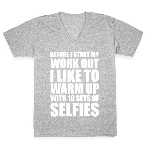 Selfie Warm Up V-Neck Tee Shirt