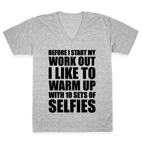 Selfie Warm Up V-Neck Tee Shirt