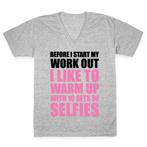 Selfie Warm Up V-Neck Tee Shirt