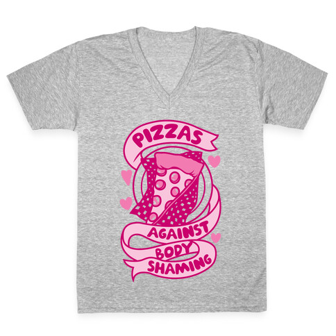 Pizzas Against Body Shaming V-Neck Tee Shirt