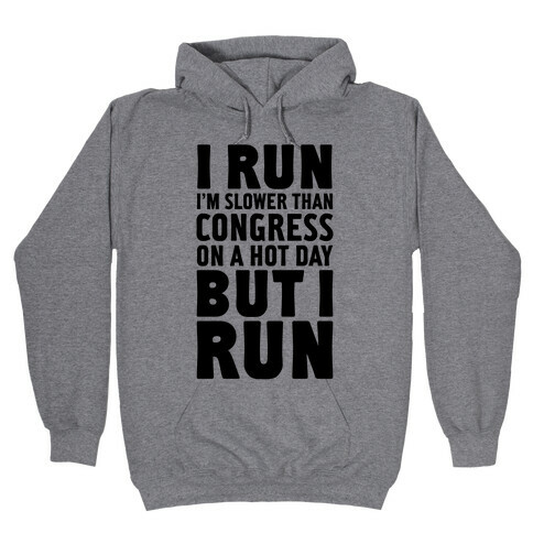 I Run Slower Than Congress On A Hot Day Hooded Sweatshirt