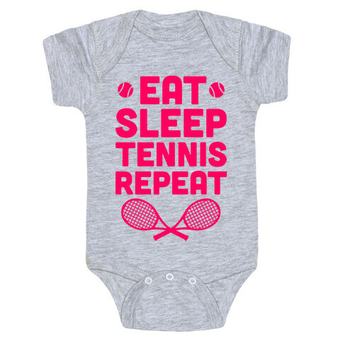 Eat Sleep Tennis Repeat Baby One-Piece