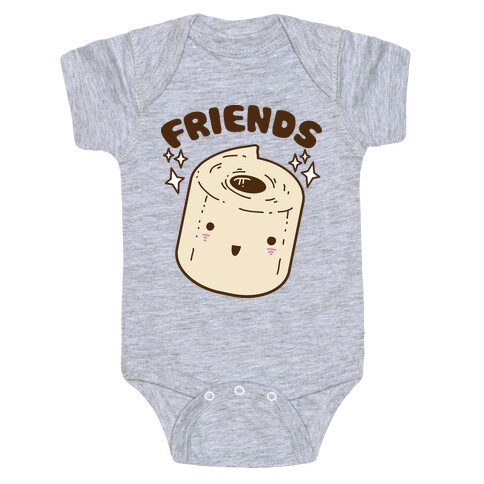 Best Friends TP & Poo (Toilet Paper Half) Baby One-Piece