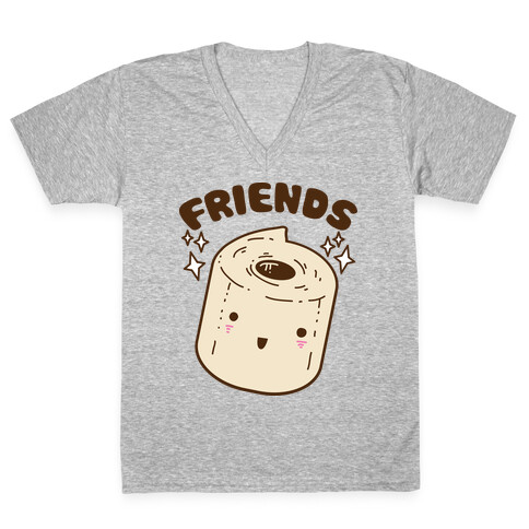 Best Friends TP & Poo (Toilet Paper Half) V-Neck Tee Shirt
