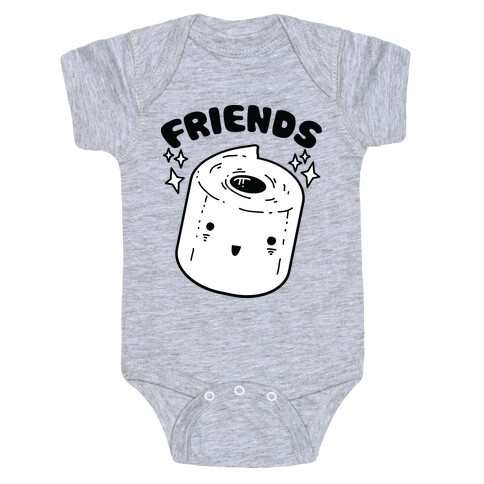 Best Friends TP & Poo (Toilet Paper Half) Baby One-Piece