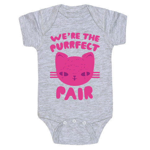 We're The Purrfect Pair (Pink Cat) Baby One-Piece