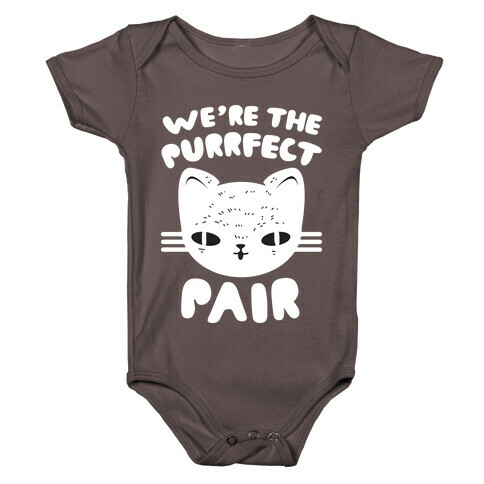 We're The Purrfect Pair (White Cat) Baby One-Piece