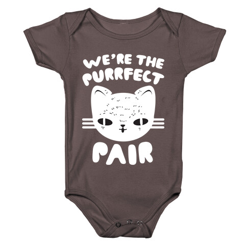 We're The Purrfect Pair (White Cat) Baby One-Piece