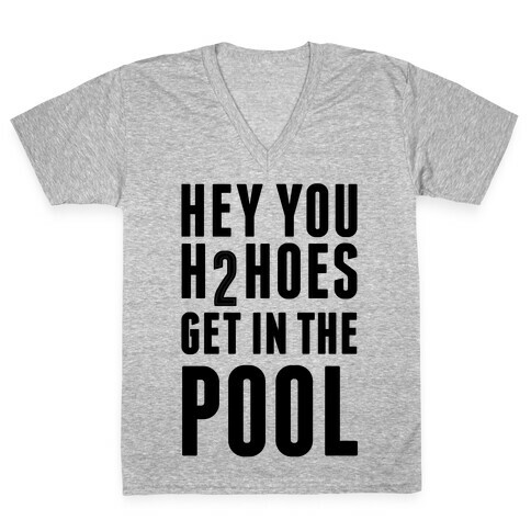 Hey You H2Hoes Get In The Pool V-Neck Tee Shirt