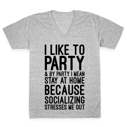 Socializing Stresses Me Out V-Neck Tee Shirt