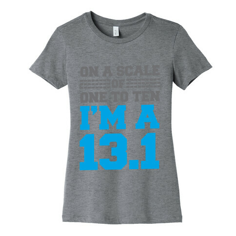 On a Scale of One to Ten I'm a 13.1 (blue) Womens T-Shirt