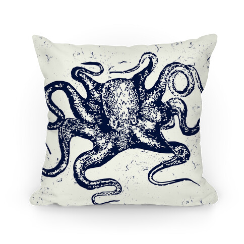 Vintage Octopus (Navy) Pillow