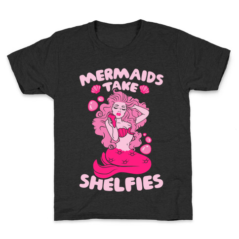 Mermaids Take Shelfies Kids T-Shirt