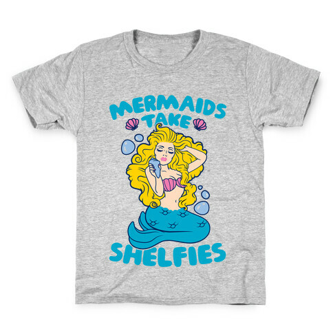 Mermaids Take Shelfies Kids T-Shirt