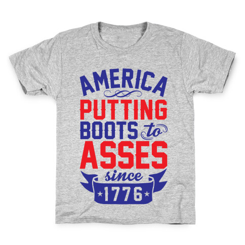 America Putting Boots To Asses Kids T-Shirt