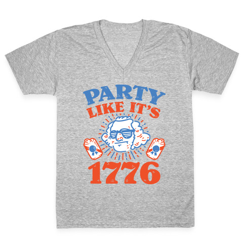 Party Like It's 1776 V-Neck Tee Shirt