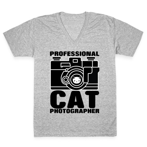 Professional Cat Photographer V-Neck Tee Shirt