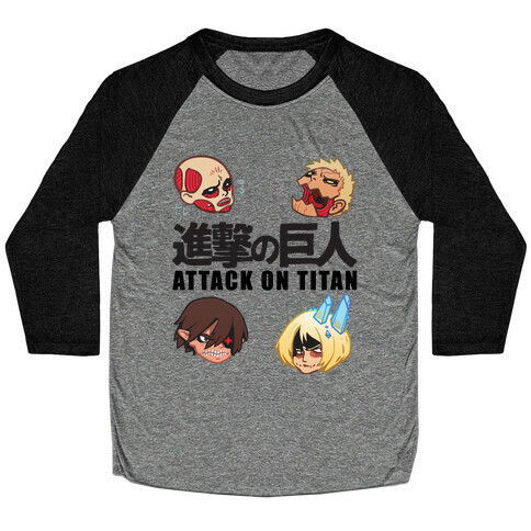 Attack On Titan Heads Baseball Tee