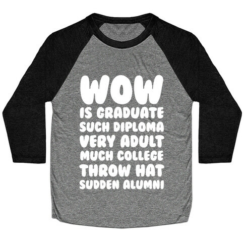 Wow Graduation Baseball Tee