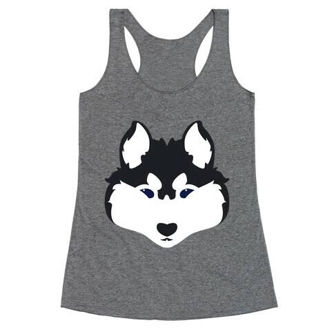 Siberian Husky Face Racerback Tank Top