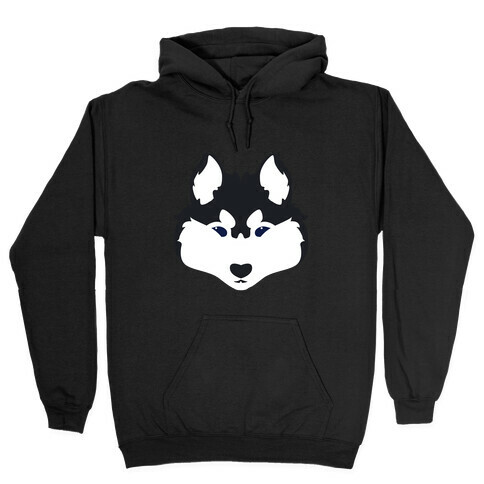 Siberian Husky Face Hooded Sweatshirt