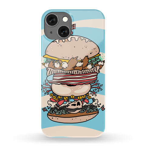 'Merican Double Decker Declaration of Food Freedom Burger Phone Case