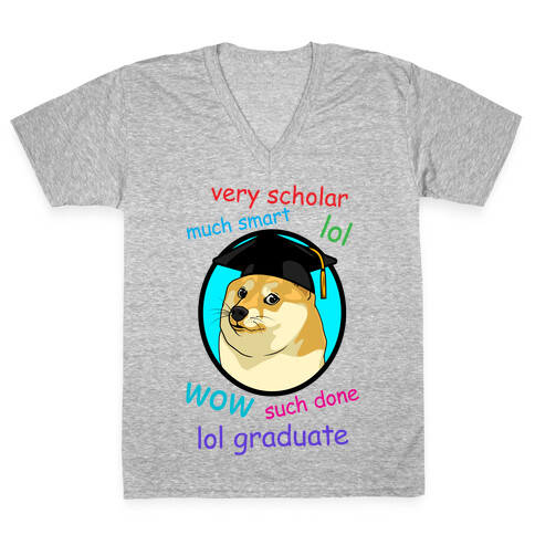 Doge Graduate V-Neck Tee Shirt