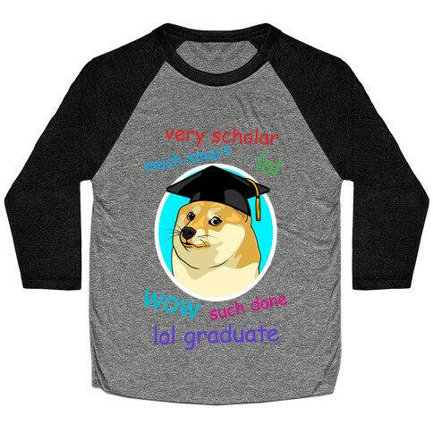 Doge Graduate Baseball Tee