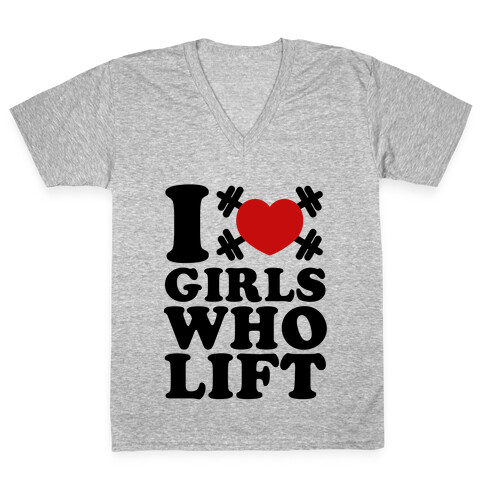 I Love Boys Who Lift  V-Neck Tee Shirt