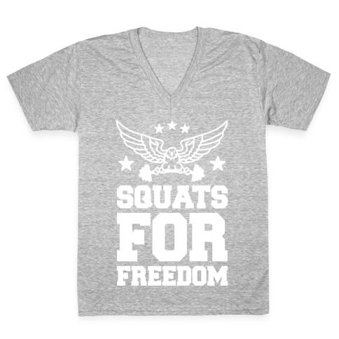 Squats For Freedom V-Neck Tee Shirt