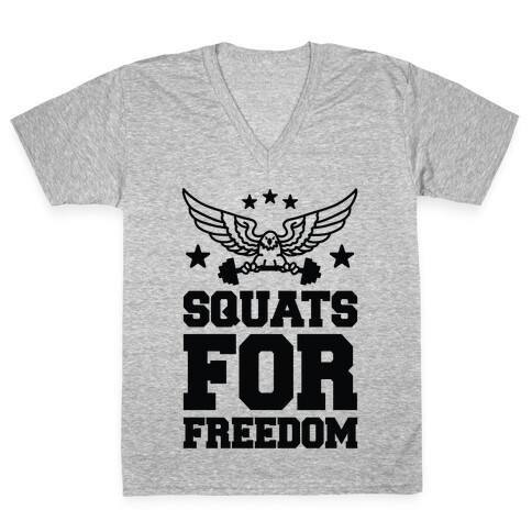 Squats For Freedom V-Neck Tee Shirt