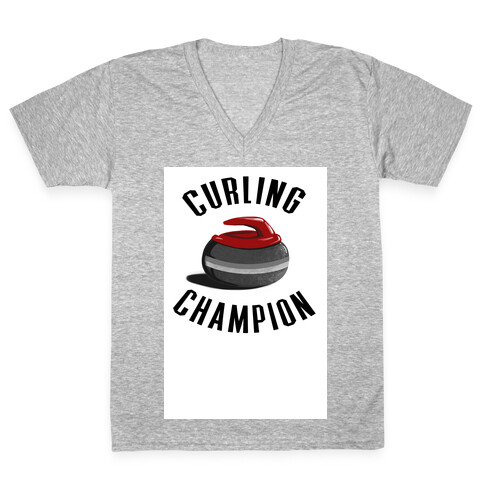 Curling Champion V-Neck Tee Shirt